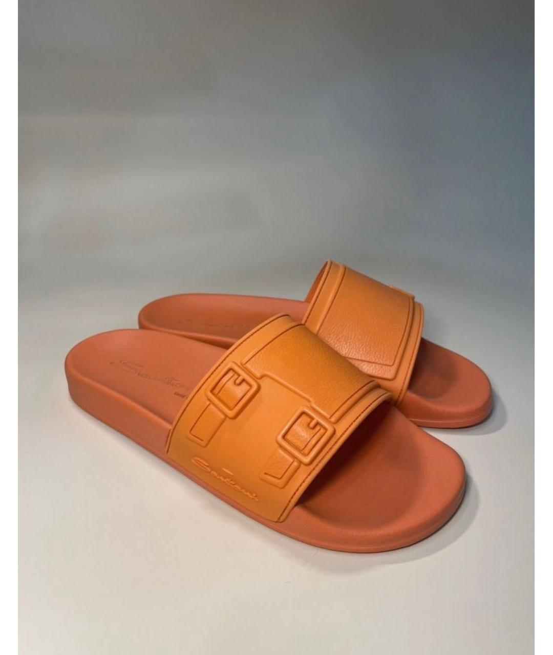 SANTONI Оранжевое резиновые шлепанцы, фото 7