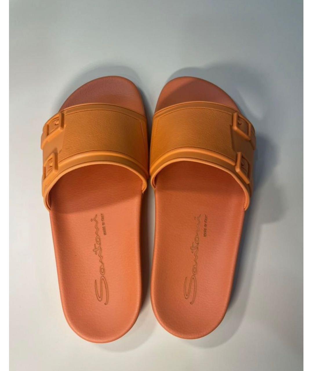 SANTONI Оранжевое резиновые шлепанцы, фото 3