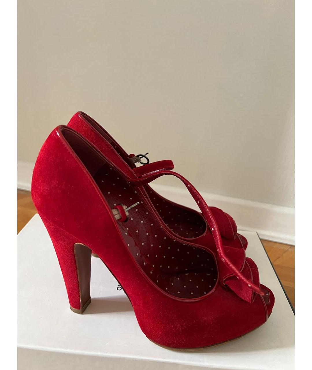 MOSCHINO Красные замшевые босоножки, фото 7