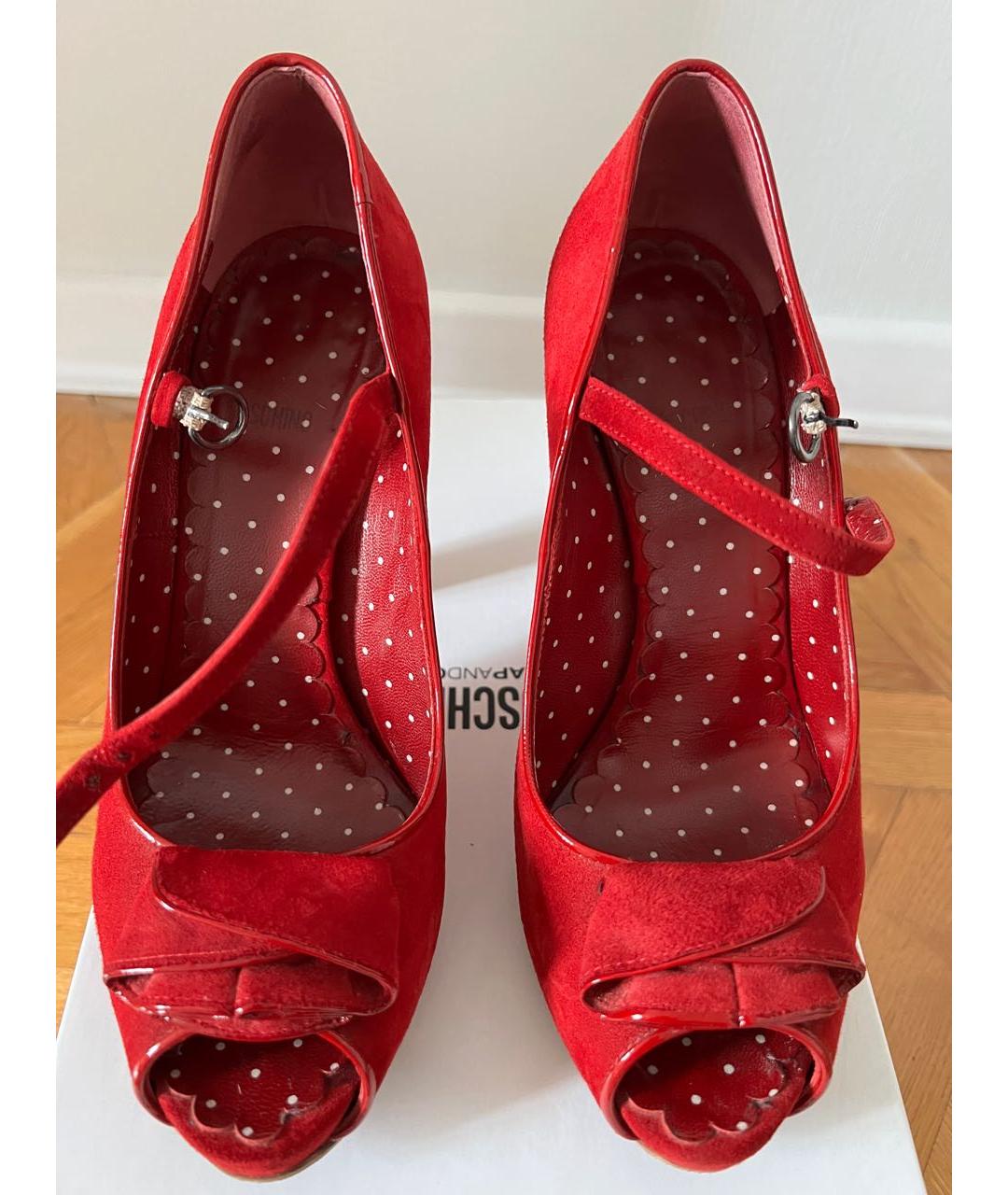 MOSCHINO Красные замшевые босоножки, фото 2