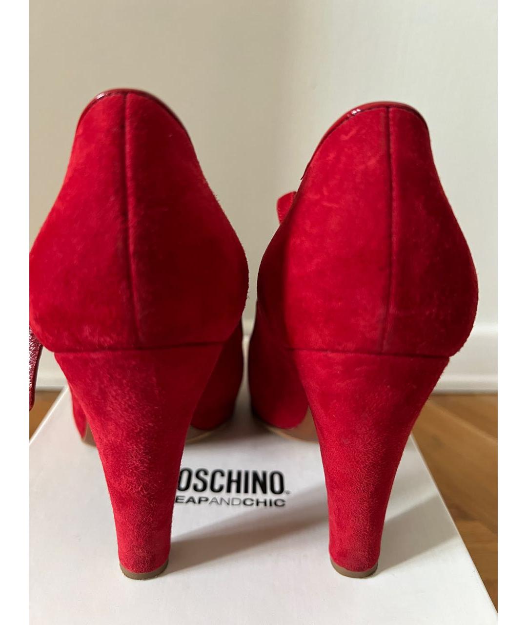MOSCHINO Красные замшевые босоножки, фото 4