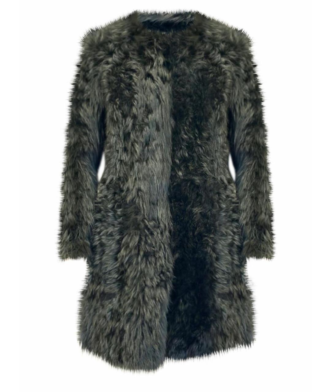 DROME Черная меховая дубленка, фото 1