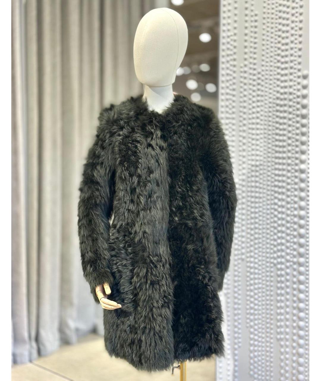 DROME Черная меховая дубленка, фото 3