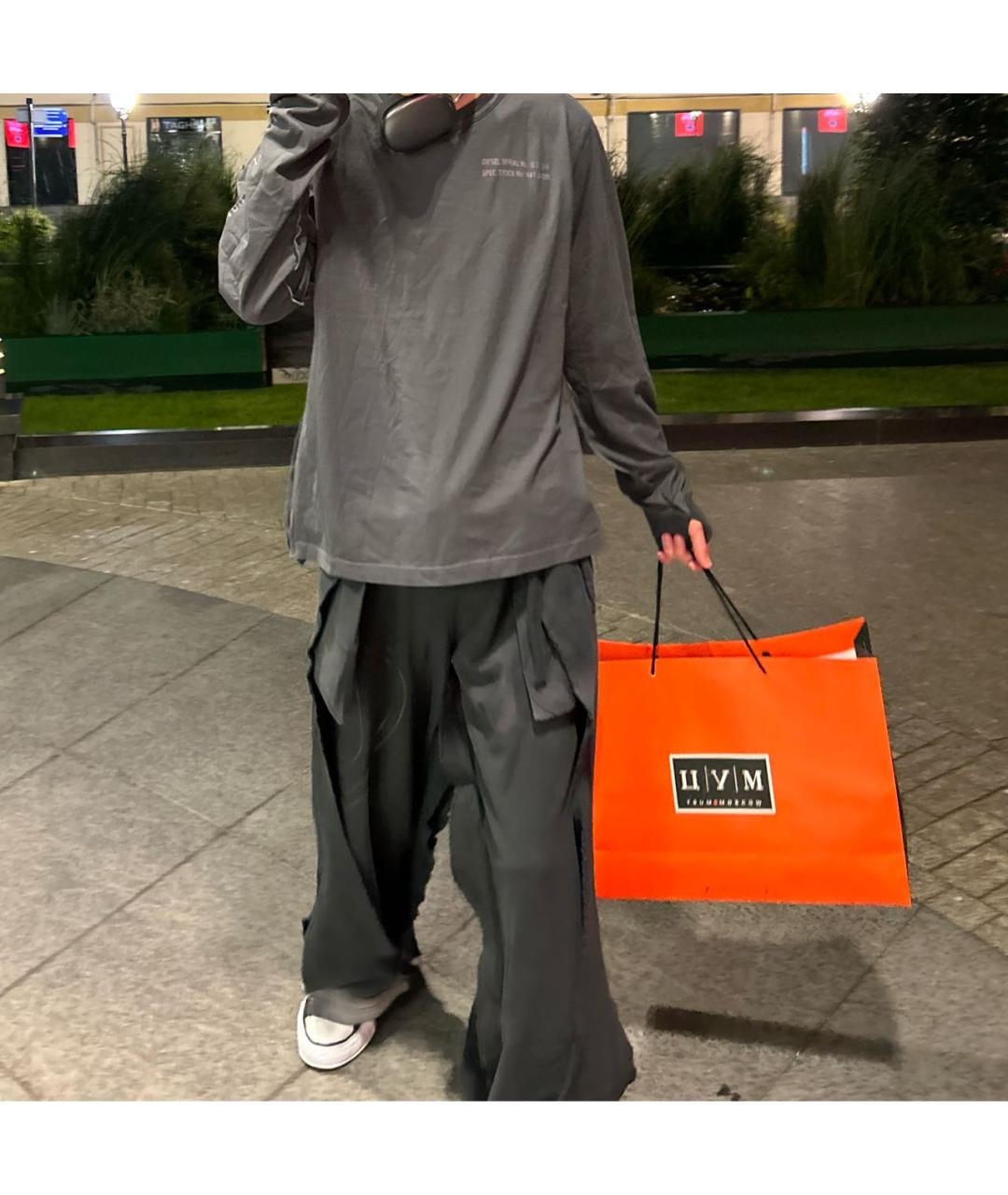 DIESEL Антрацитовые хлопковые повседневные брюки, фото 7