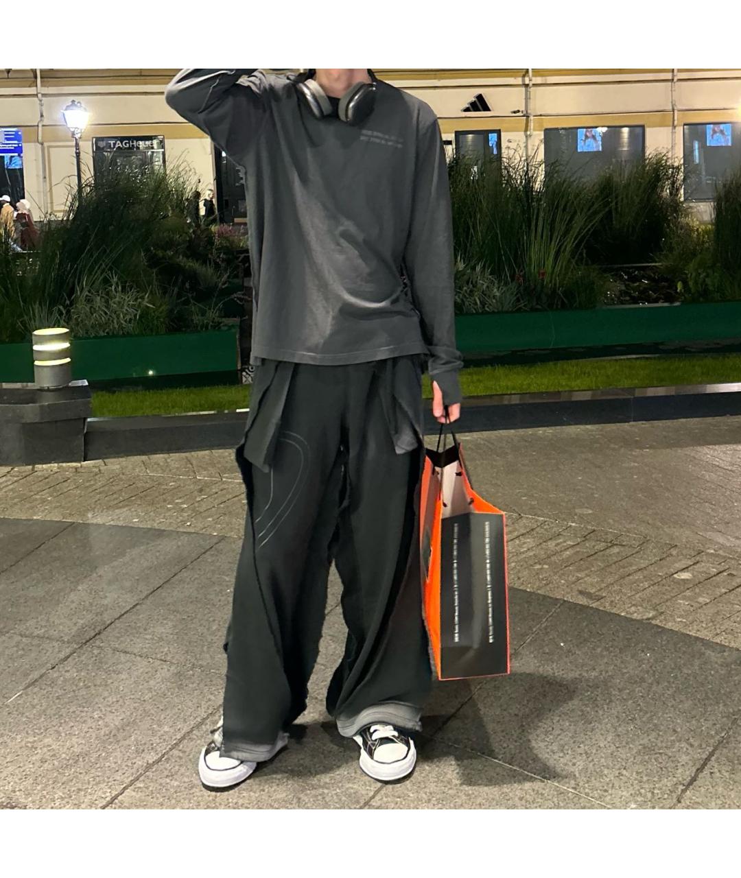 DIESEL Антрацитовые хлопковые повседневные брюки, фото 8