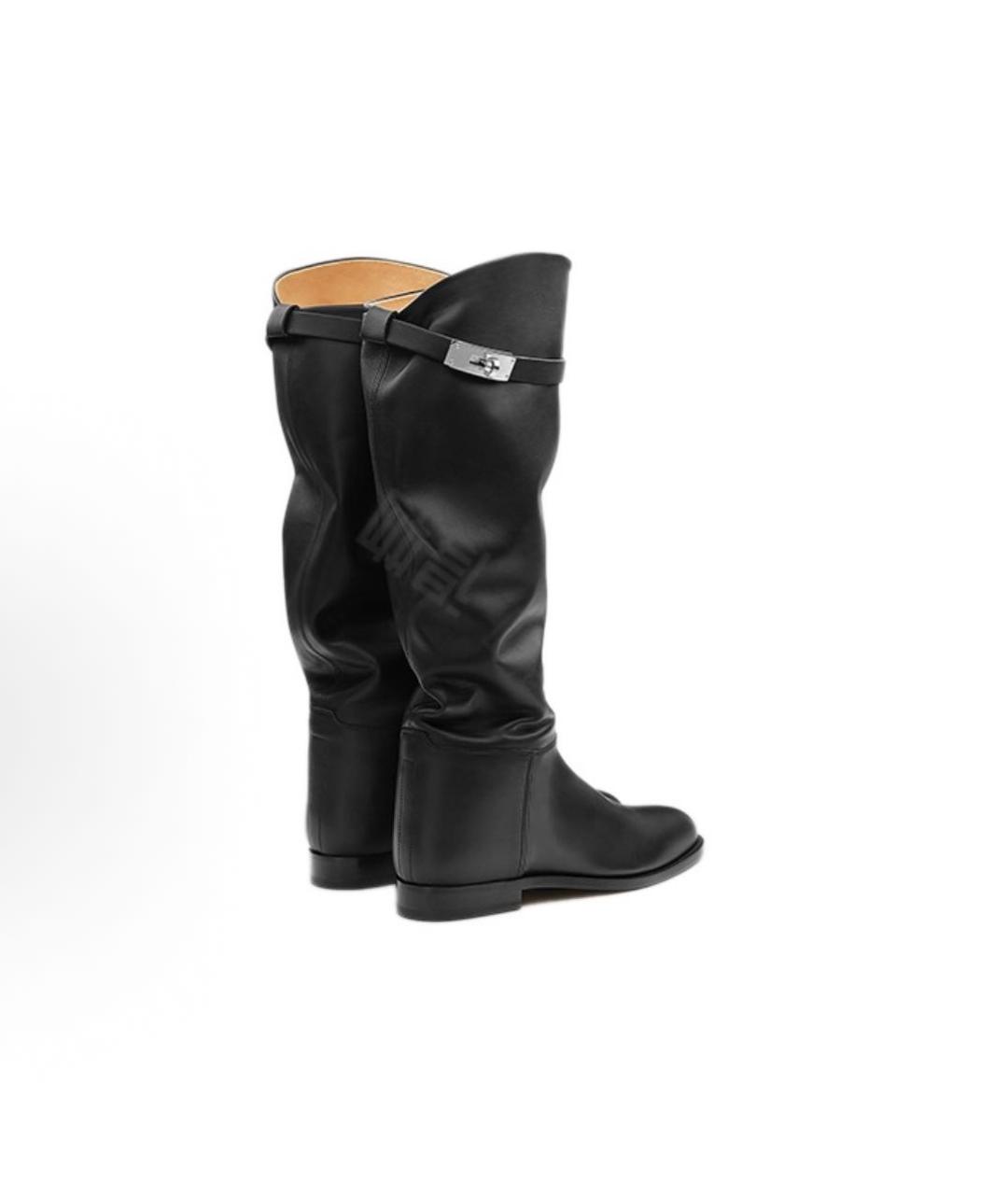 HERMES Черные кожаные сапоги, фото 3