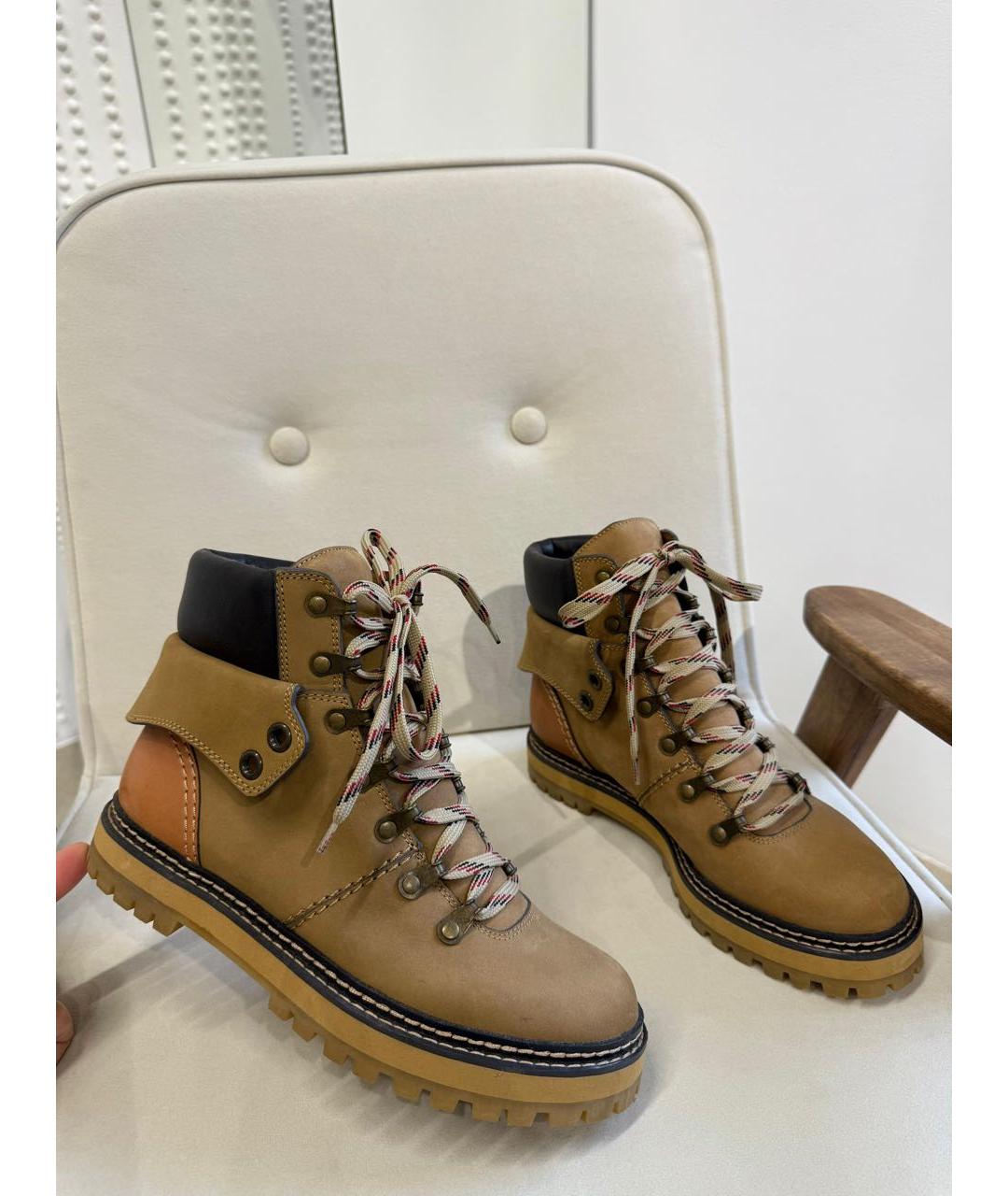 SEE BY CHLOE Бежевые кожаные ботинки, фото 2