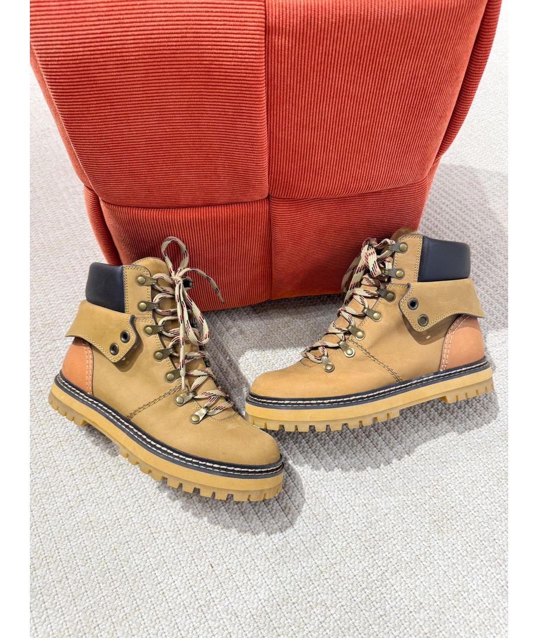 SEE BY CHLOE Бежевые кожаные ботинки, фото 4