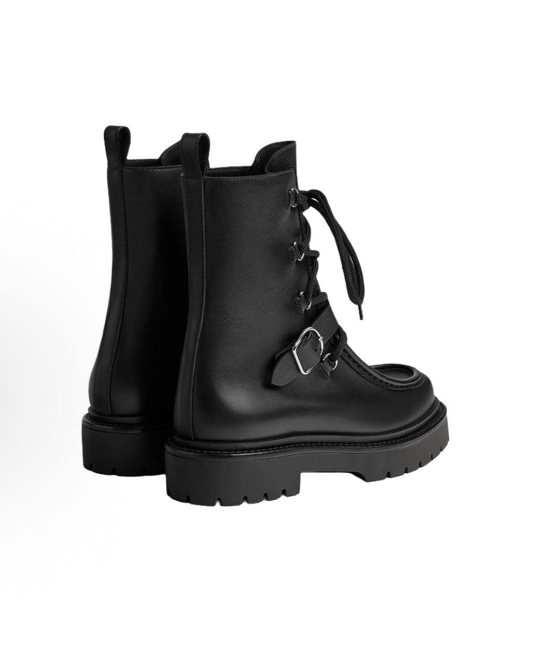 HERMES Черные кожаные ботинки, фото 3