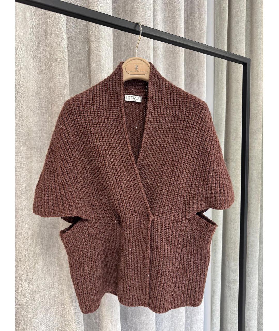 BRUNELLO CUCINELLI Бордовый кашемировый кардиган, фото 2