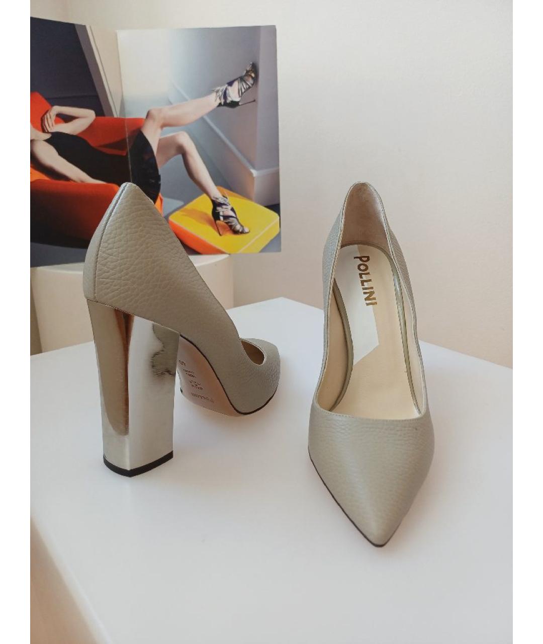 POLLINI Серые кожаные туфли, фото 3