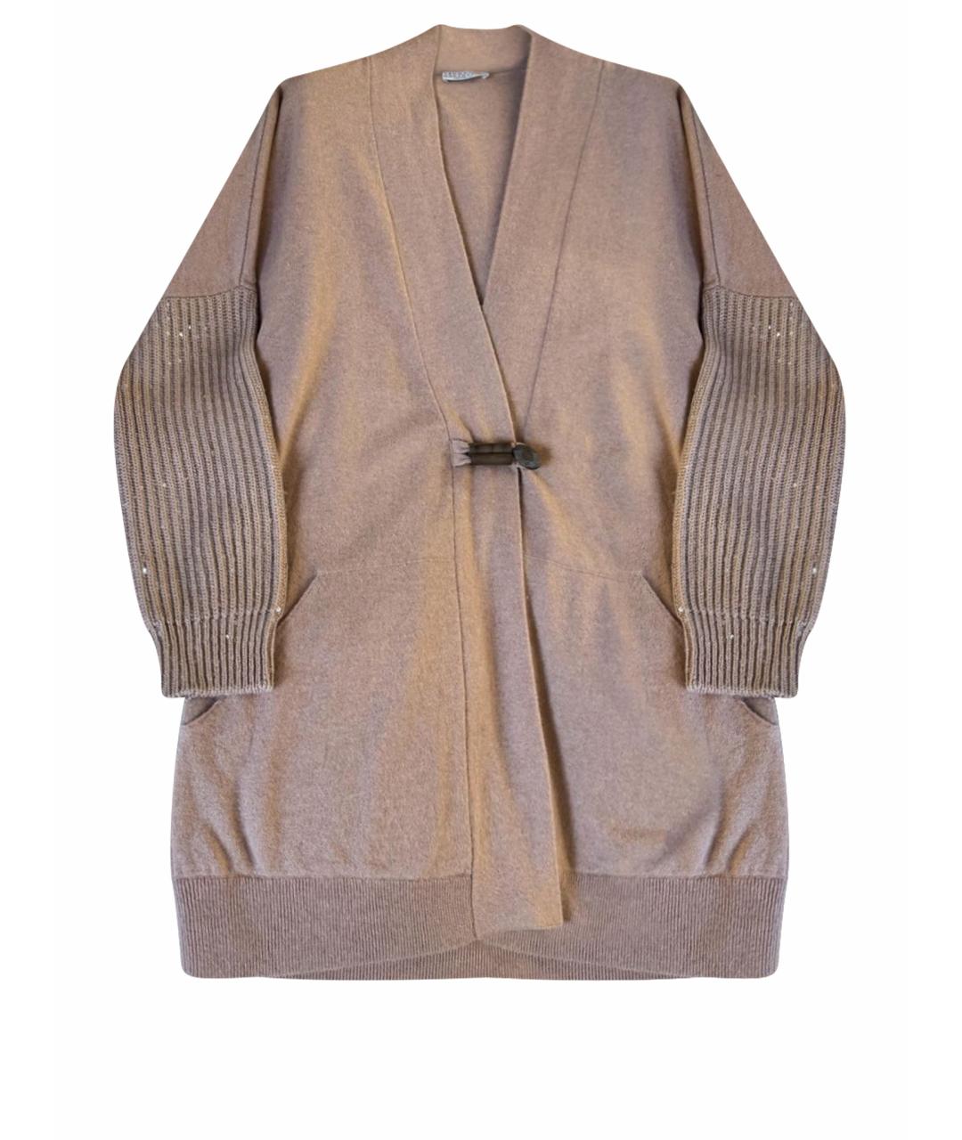 BRUNELLO CUCINELLI Бежевый кашемировый кардиган, фото 1