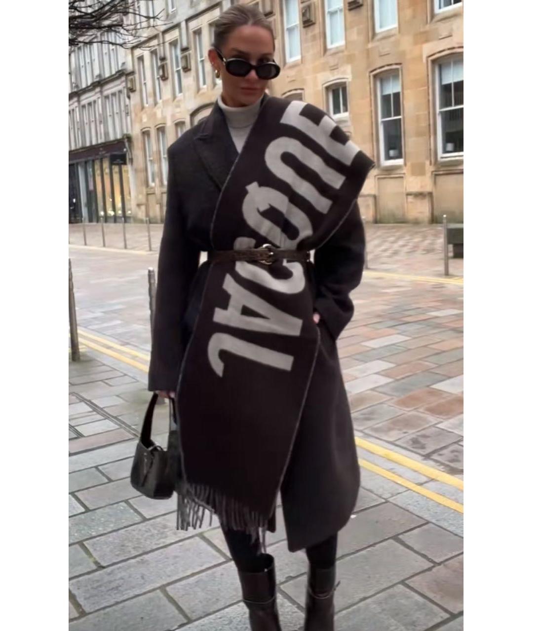 JACQUEMUS Коричневый шерстяной шарф, фото 6