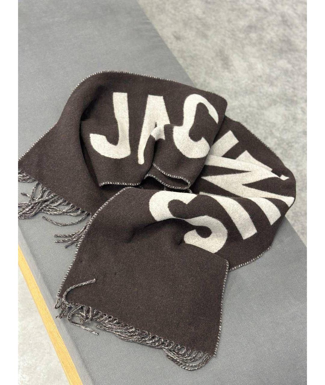 JACQUEMUS Коричневый шерстяной шарф, фото 7
