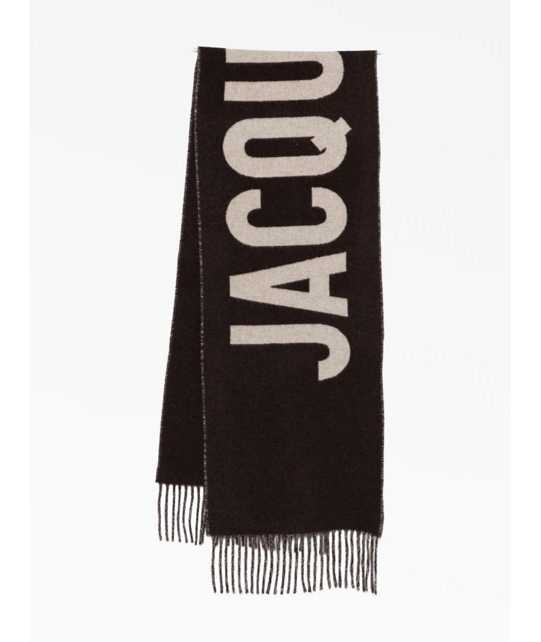 JACQUEMUS Коричневый шерстяной шарф, фото 9