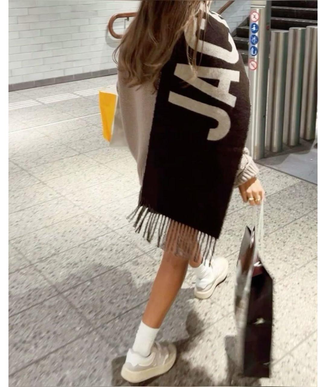 JACQUEMUS Коричневый шерстяной шарф, фото 8