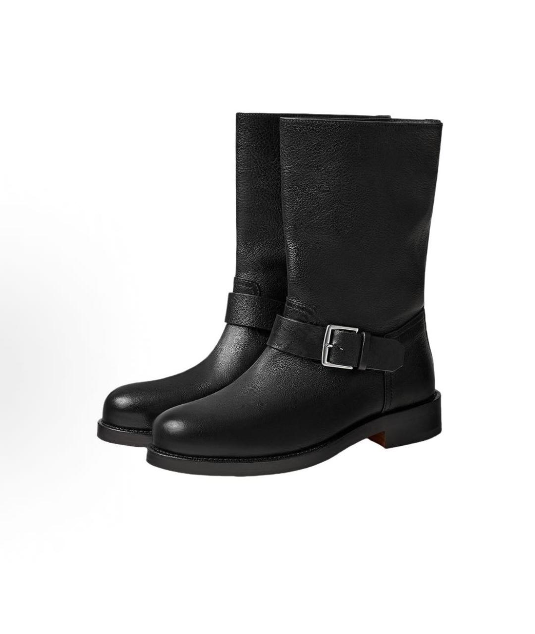 HERMES Черные кожаные ботинки, фото 2