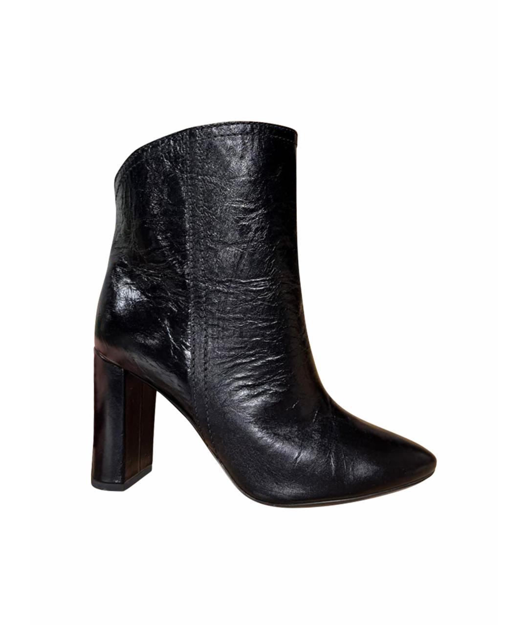 SAINT LAURENT Черные кожаные ботильоны, фото 1