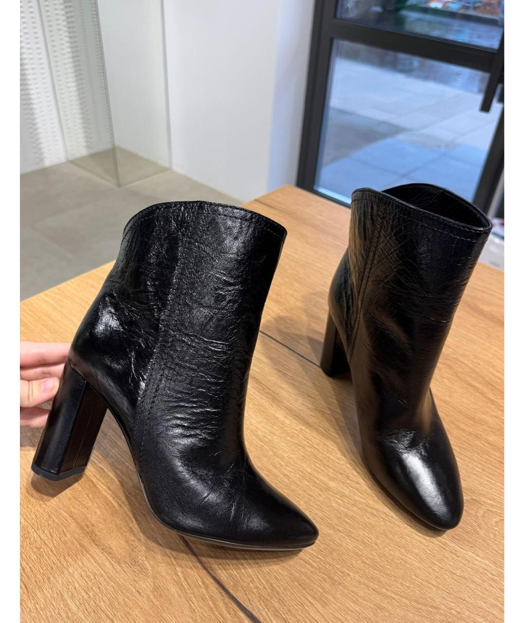 SAINT LAURENT Черные кожаные ботильоны, фото 2