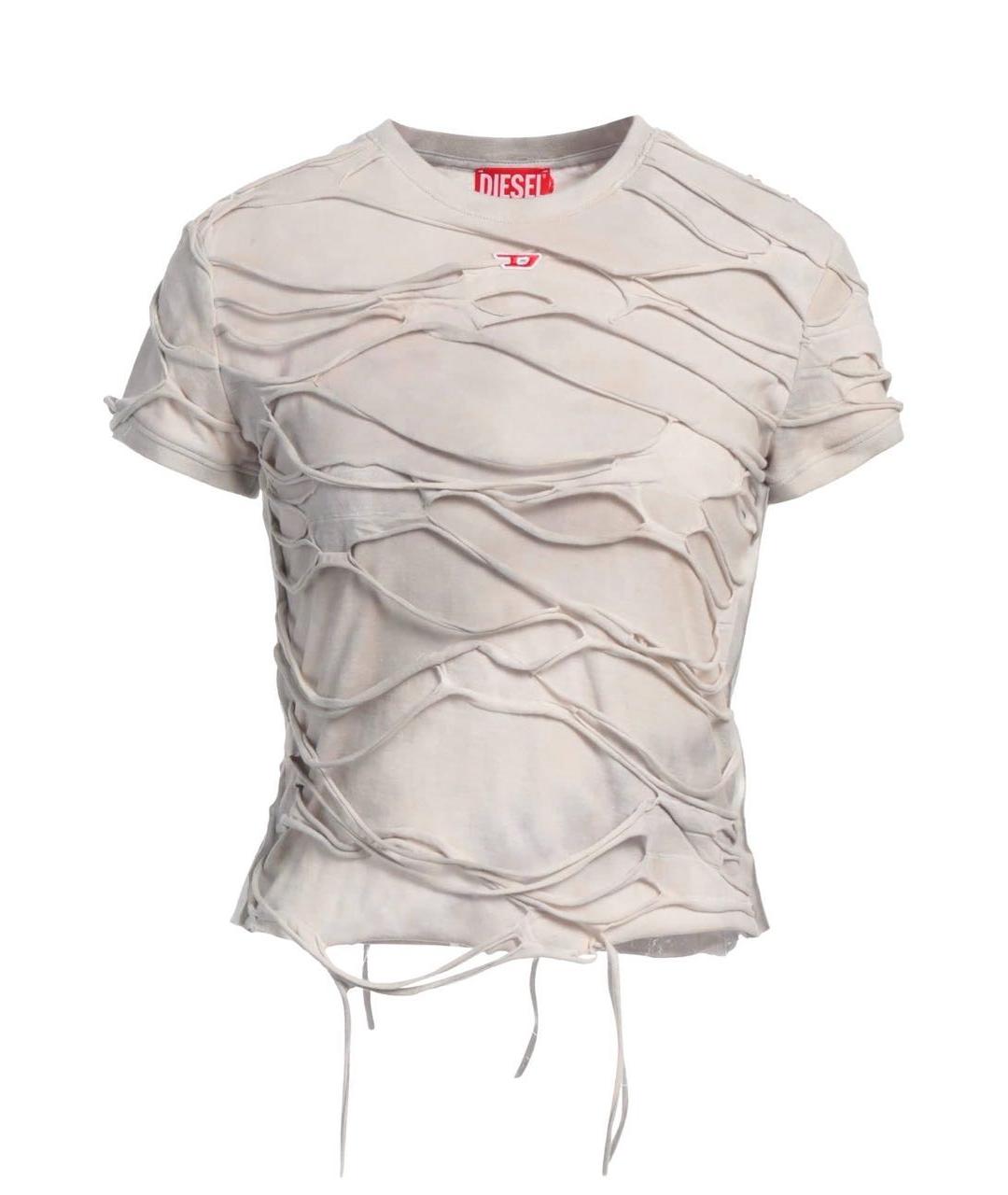 DIESEL Бежевая хлопковая футболка, фото 1