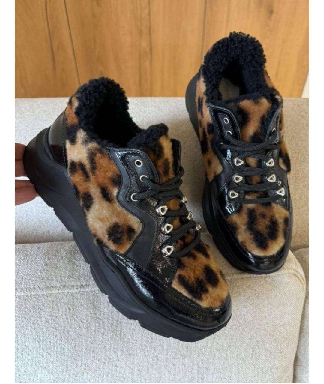 YVES SALOMON Коричневые кожаные кроссовки, фото 3