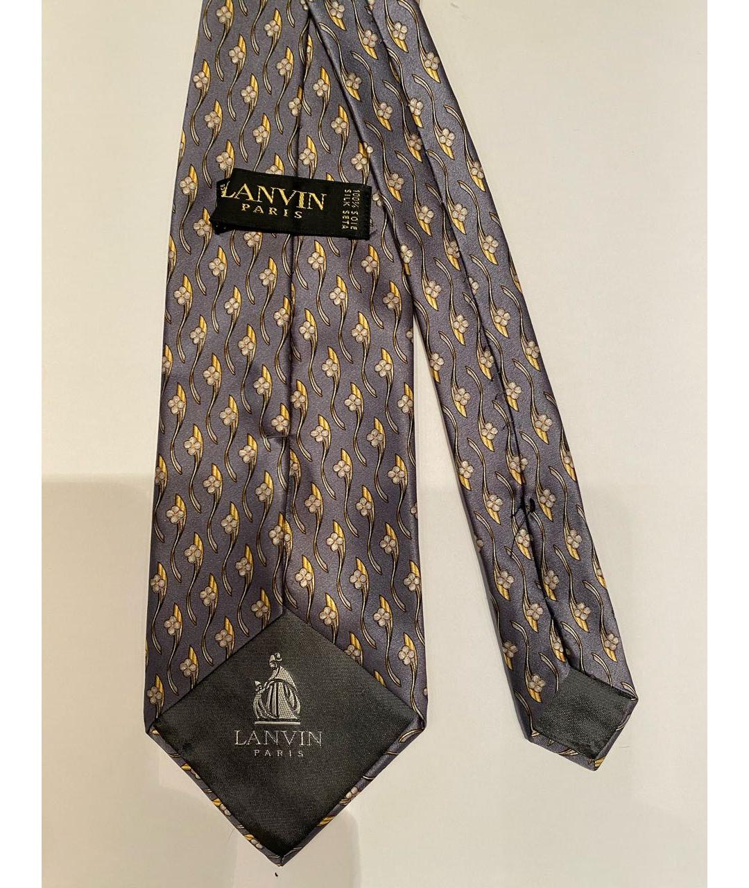 LANVIN Антрацитовый шелковый галстук, фото 3
