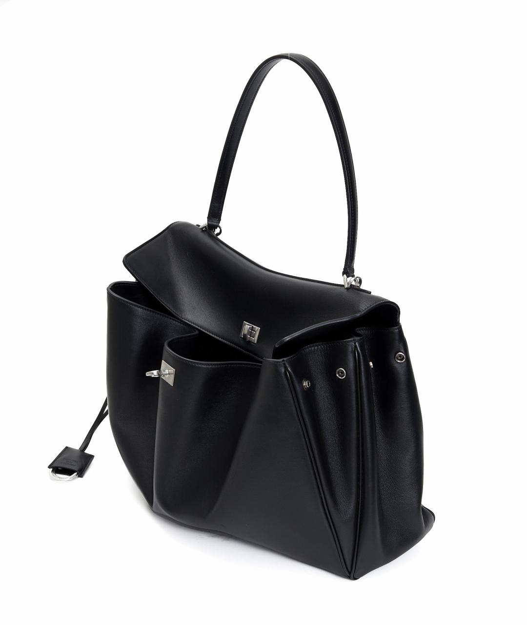 BALENCIAGA Черная кожаная сумка тоут, фото 2