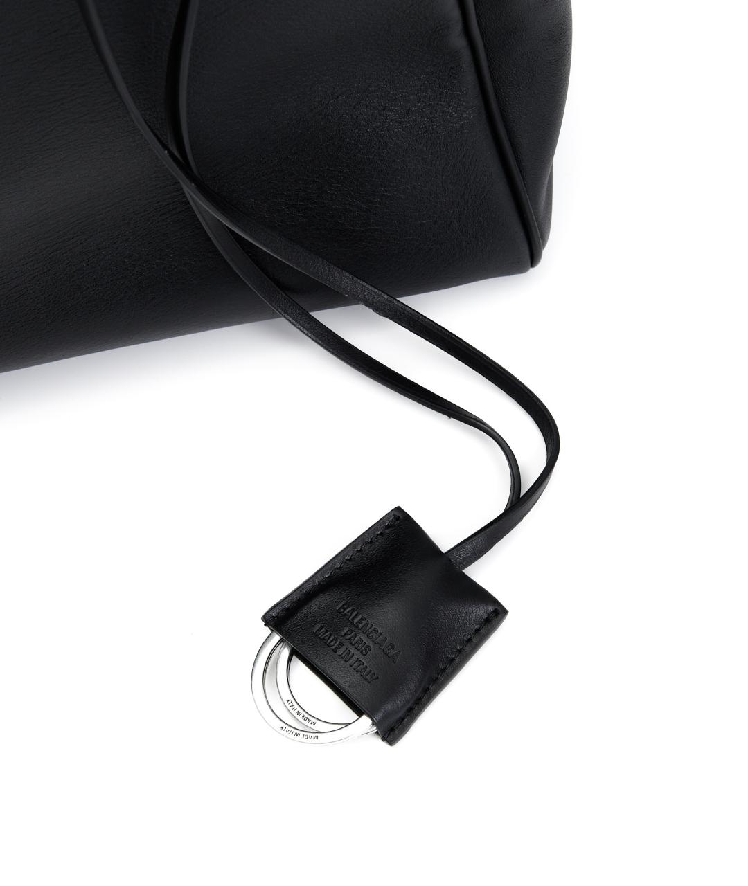 BALENCIAGA Черная кожаная сумка тоут, фото 4