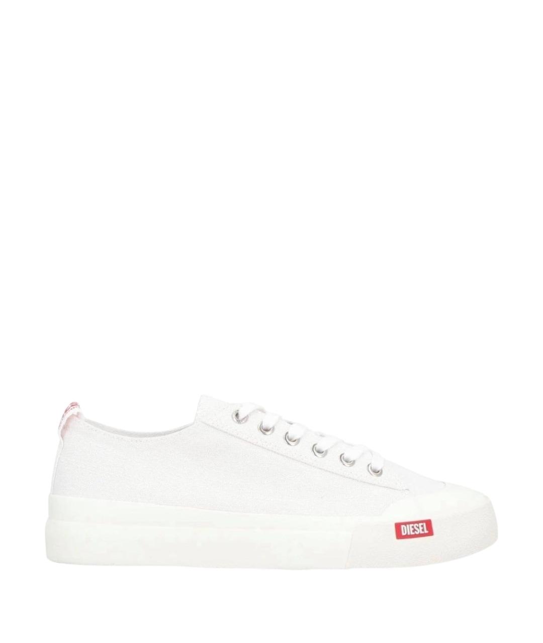 DIESEL Белые текстильные кеды, фото 1