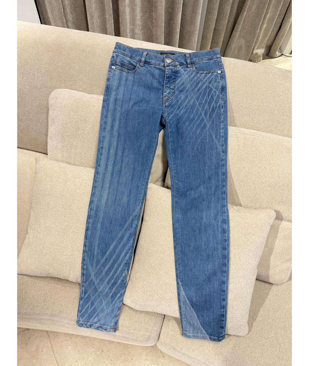 CHANEL Голубые хлопковые джинсы слим, фото 2