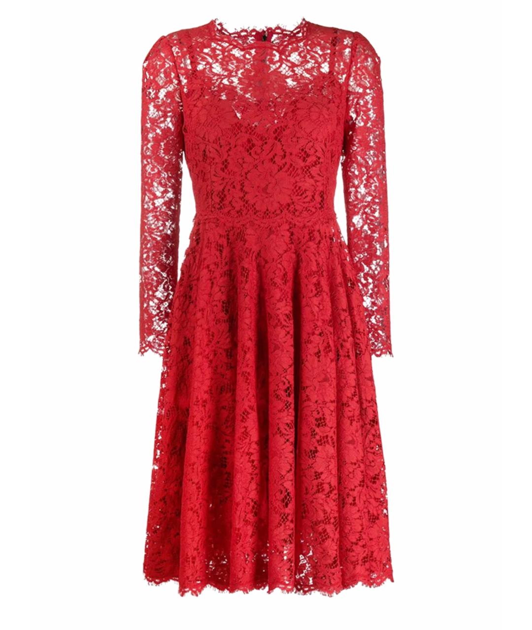 DOLCE&GABBANA Красное кружевное вечернее платье, фото 1