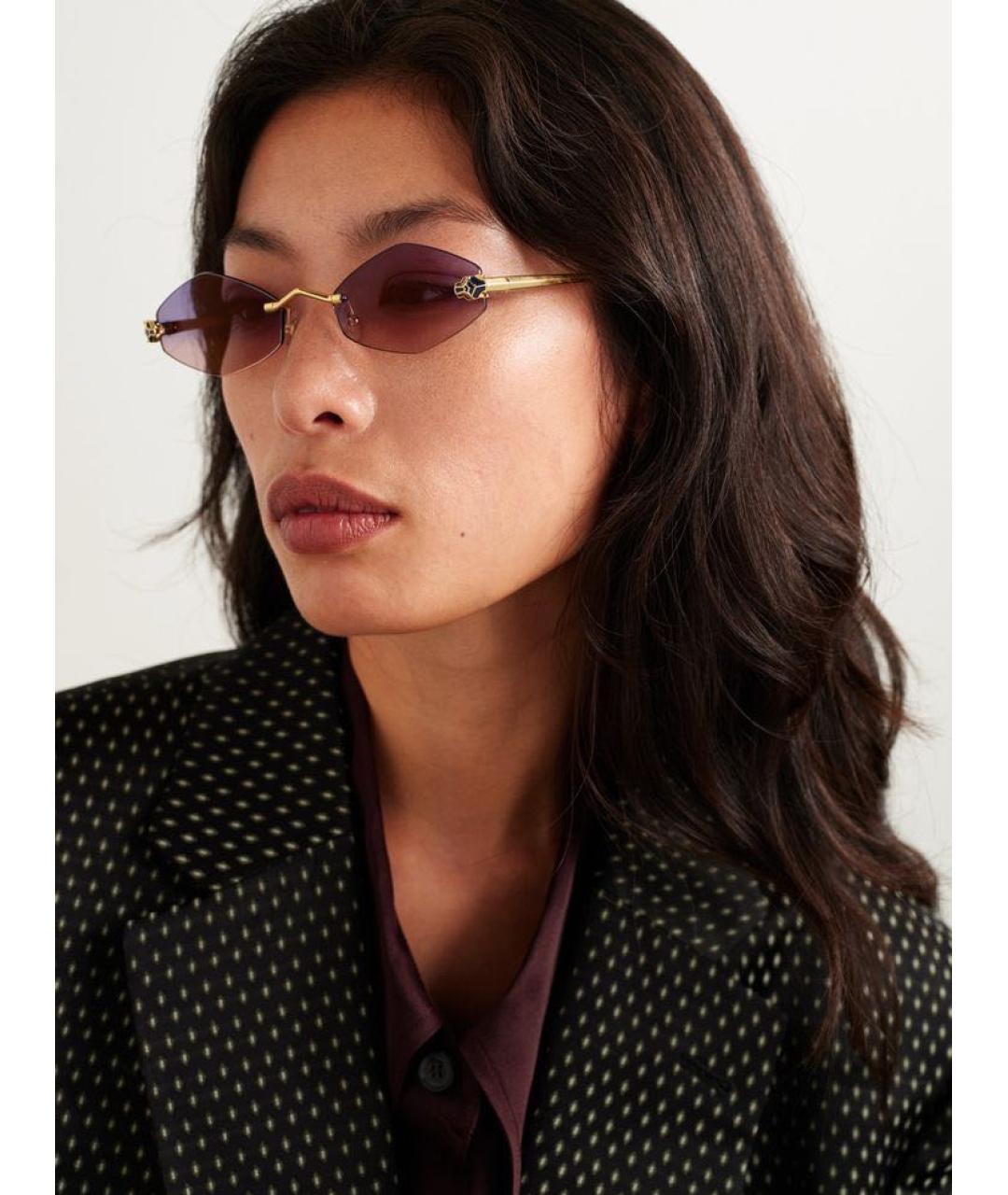 CARTIER Коралловые металлические солнцезащитные очки, фото 2