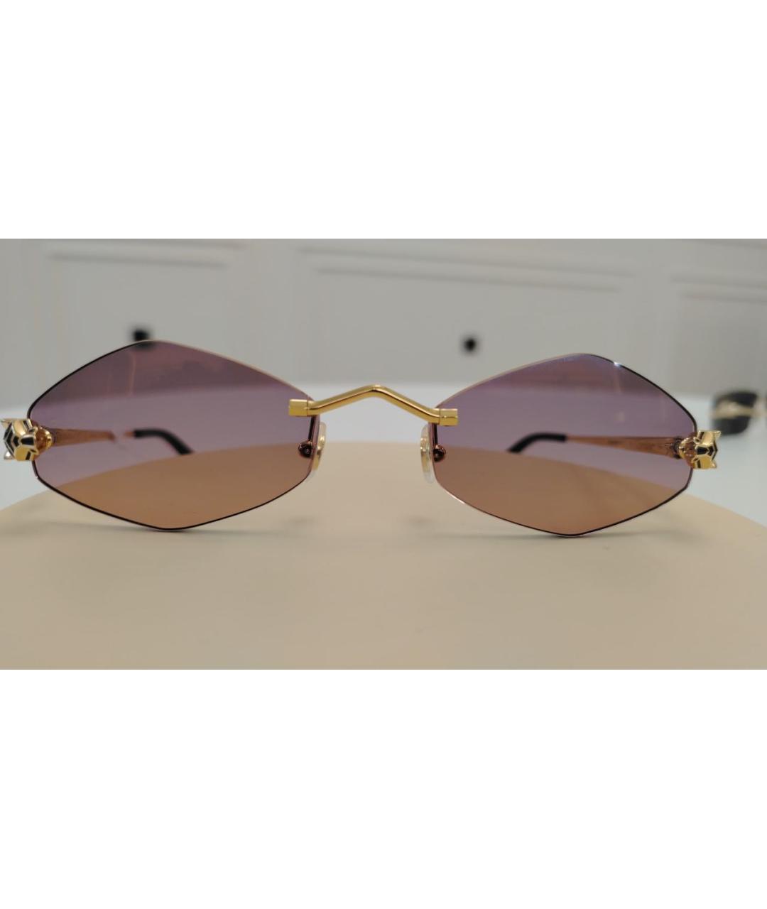 CARTIER Коралловые металлические солнцезащитные очки, фото 3