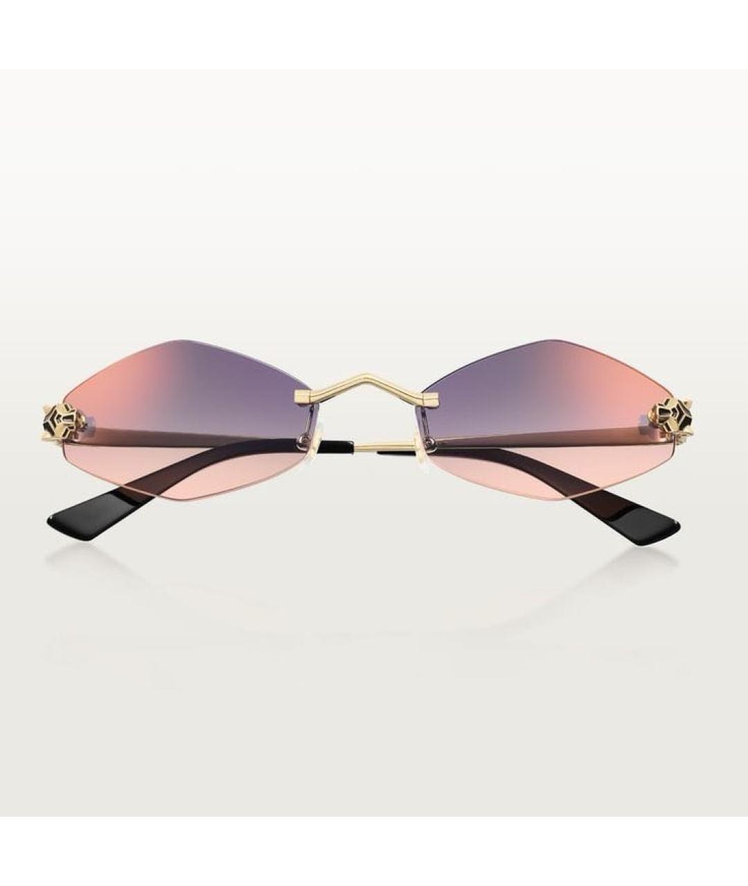 CARTIER Коралловые металлические солнцезащитные очки, фото 4