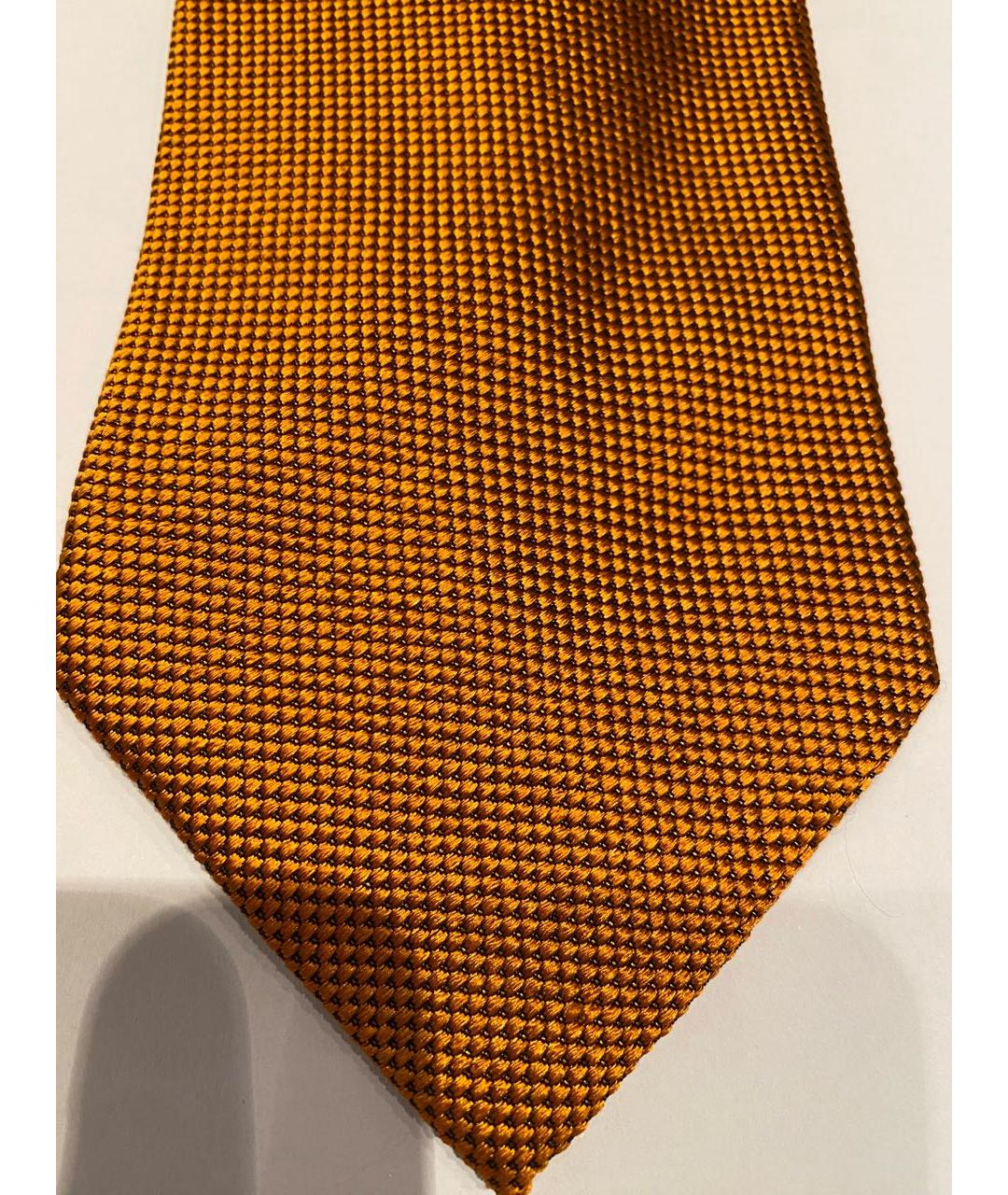 GUCCI Оранжевый шелковый галстук, фото 4