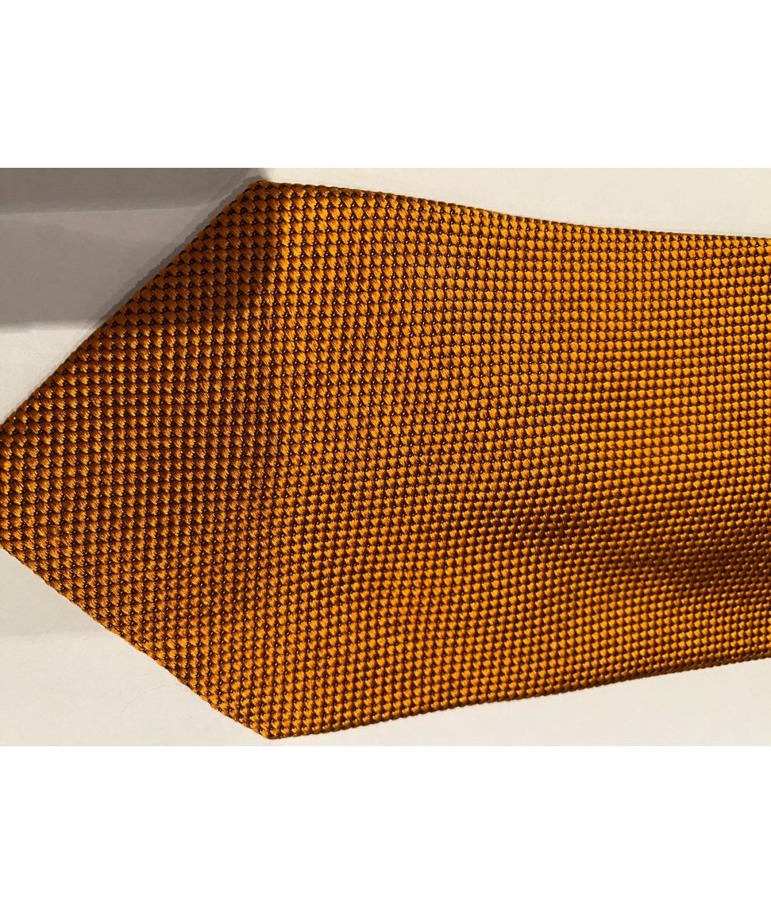 GUCCI Оранжевый шелковый галстук, фото 5