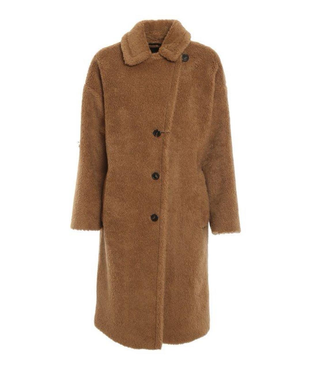 MAX MARA Коричневая шерстяная шуба, фото 1