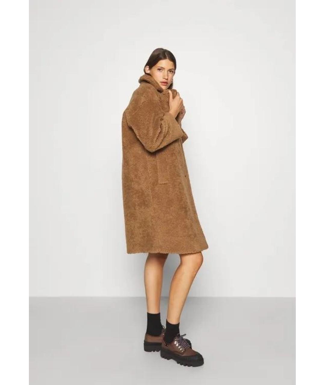 MAX MARA Коричневая шерстяная шуба, фото 5