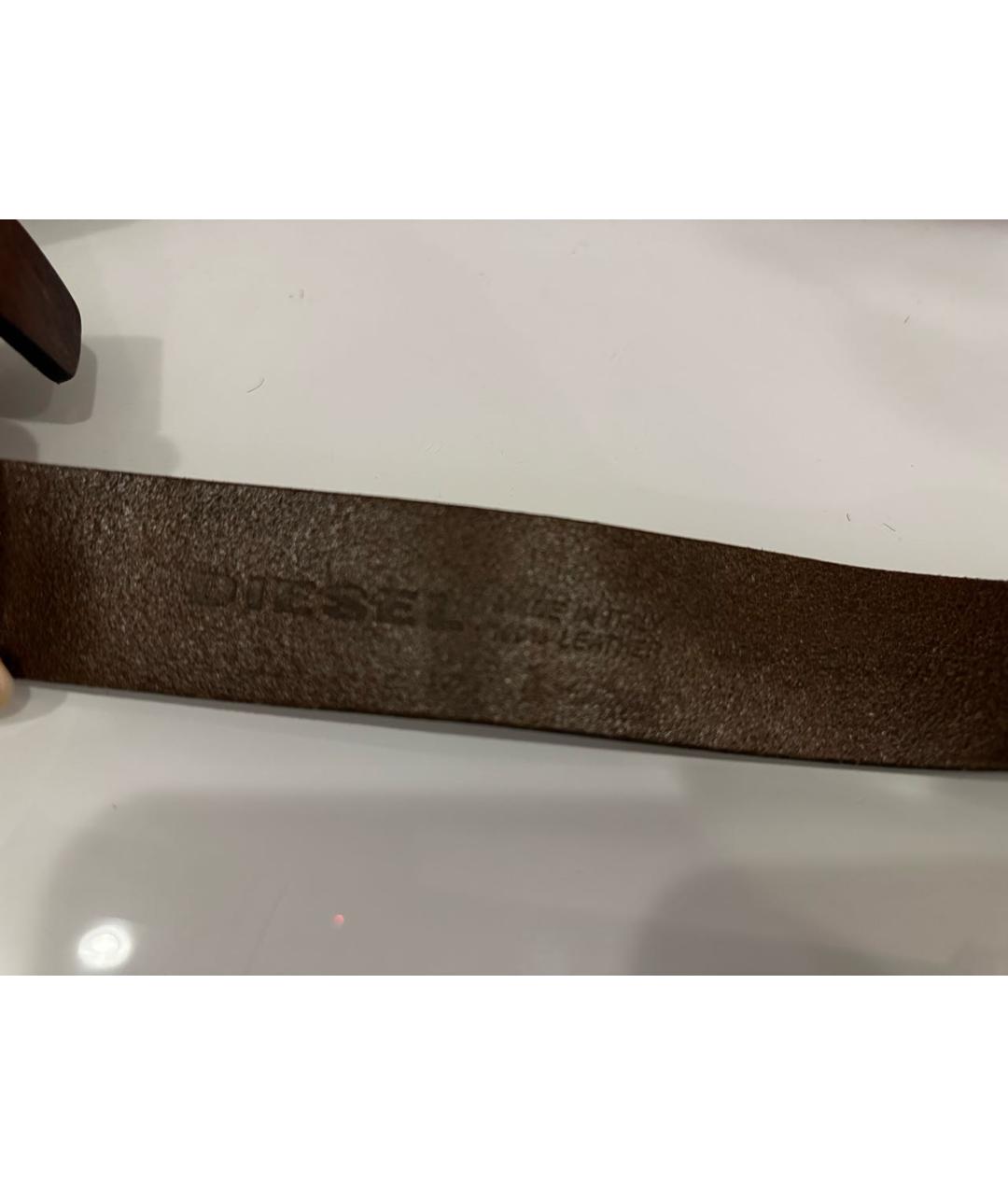 DIESEL Коричневый кожаный ремень, фото 3