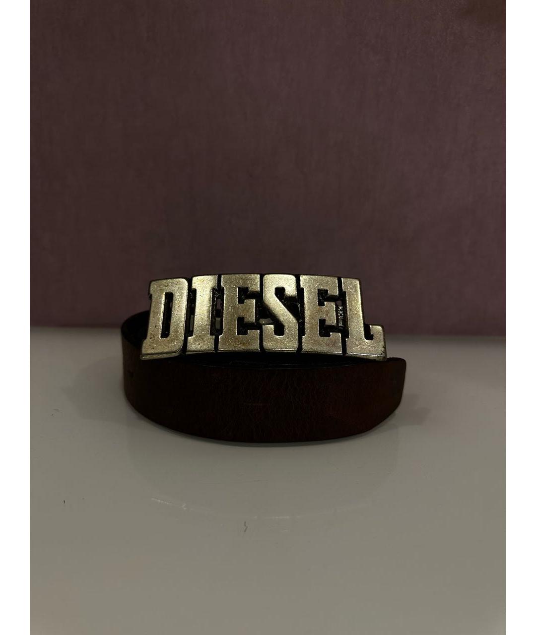 DIESEL Коричневый кожаный ремень, фото 2