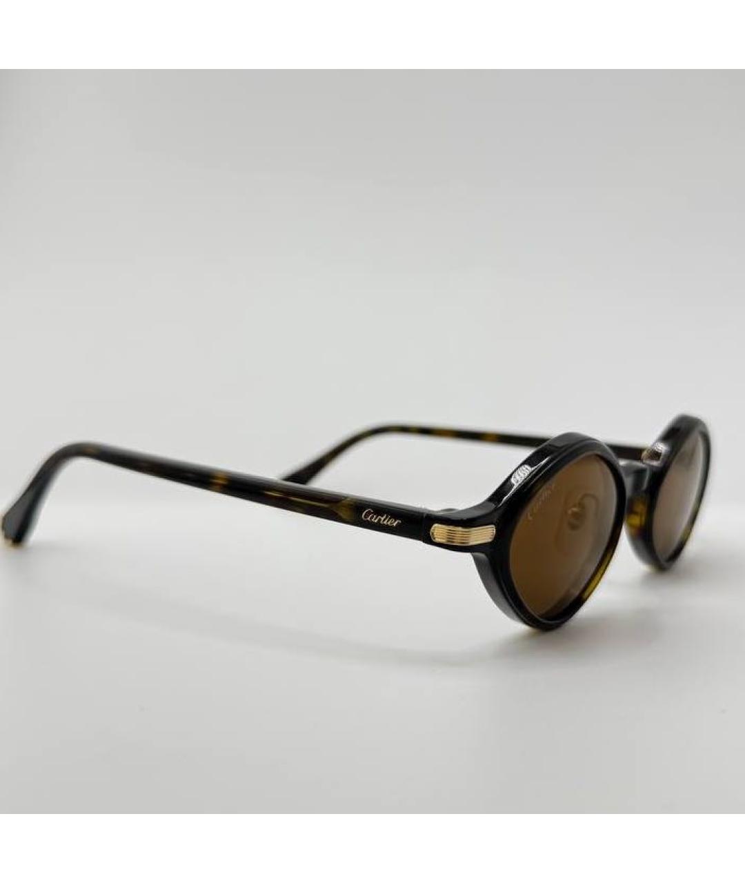CARTIER Коричневые пластиковые солнцезащитные очки, фото 3