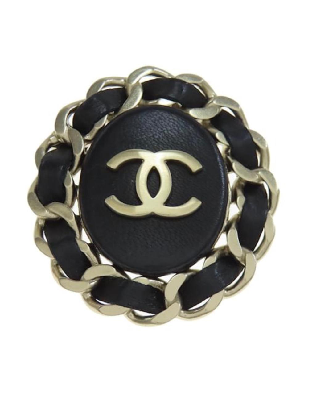 CHANEL Черная металлическая булавка / брошь, фото 1