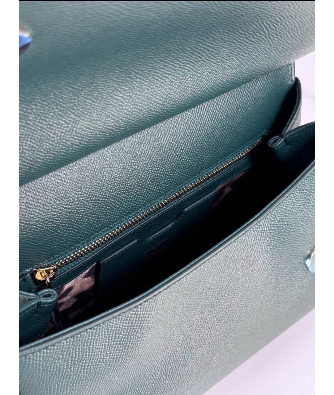 DOLCE&GABBANA Зеленая кожаная сумка с короткими ручками, фото 3