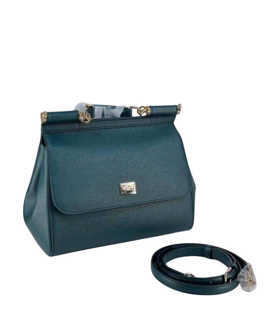 DOLCE&GABBANA Зеленая кожаная сумка с короткими ручками, фото 1