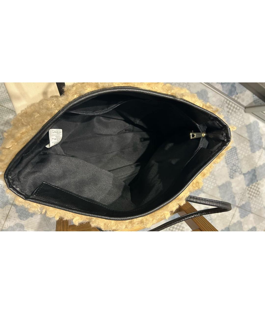 WEEKEND MAX MARA Бежевая синтетическая сумка тоут, фото 4