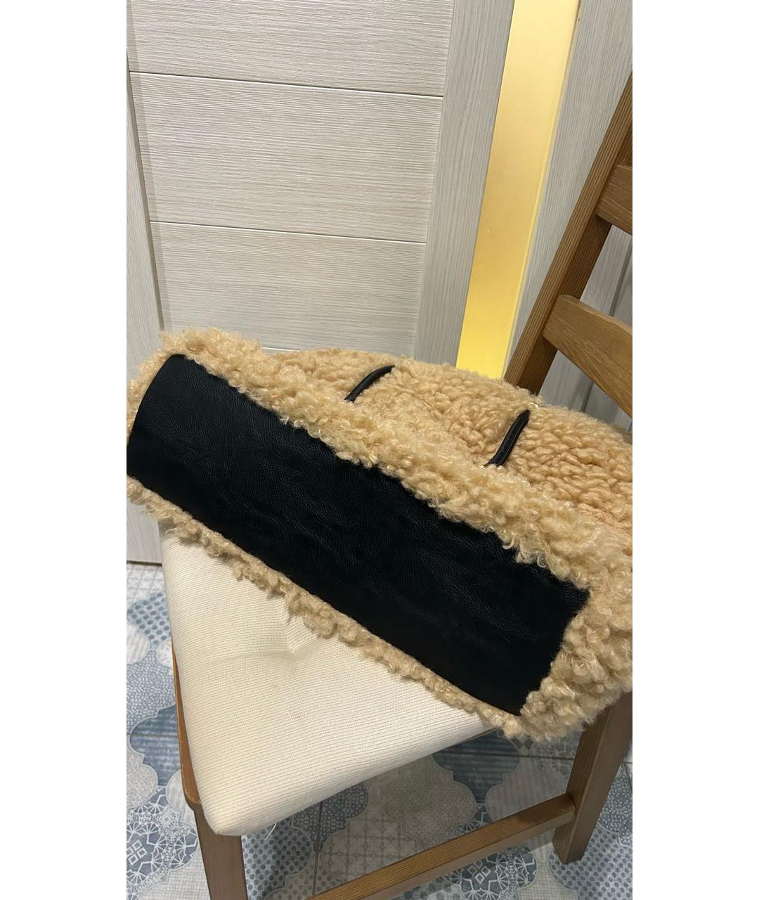 WEEKEND MAX MARA Бежевая синтетическая сумка тоут, фото 3