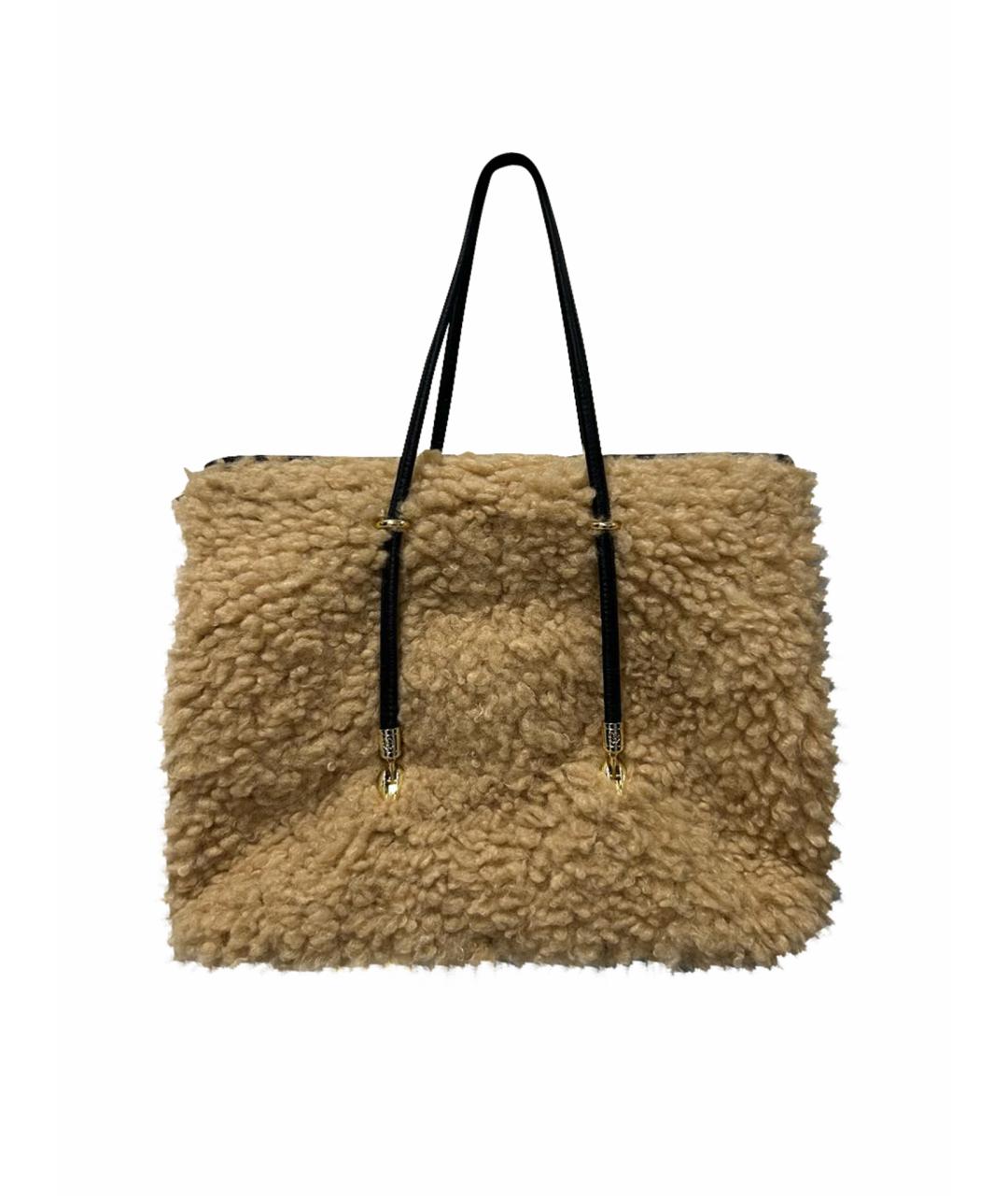 WEEKEND MAX MARA Бежевая синтетическая сумка тоут, фото 1