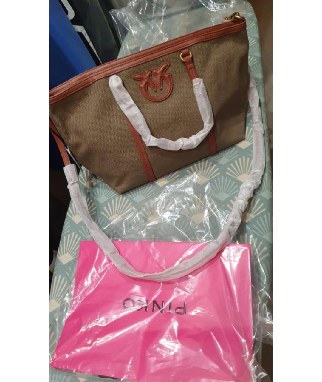 PINKO Хаки сумка тоут, фото 3