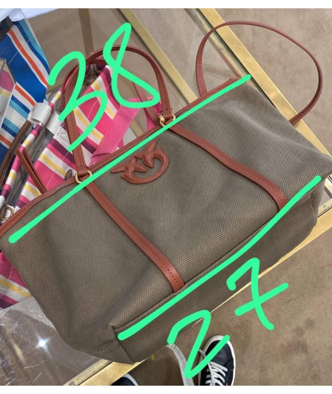 PINKO Хаки сумка тоут, фото 5