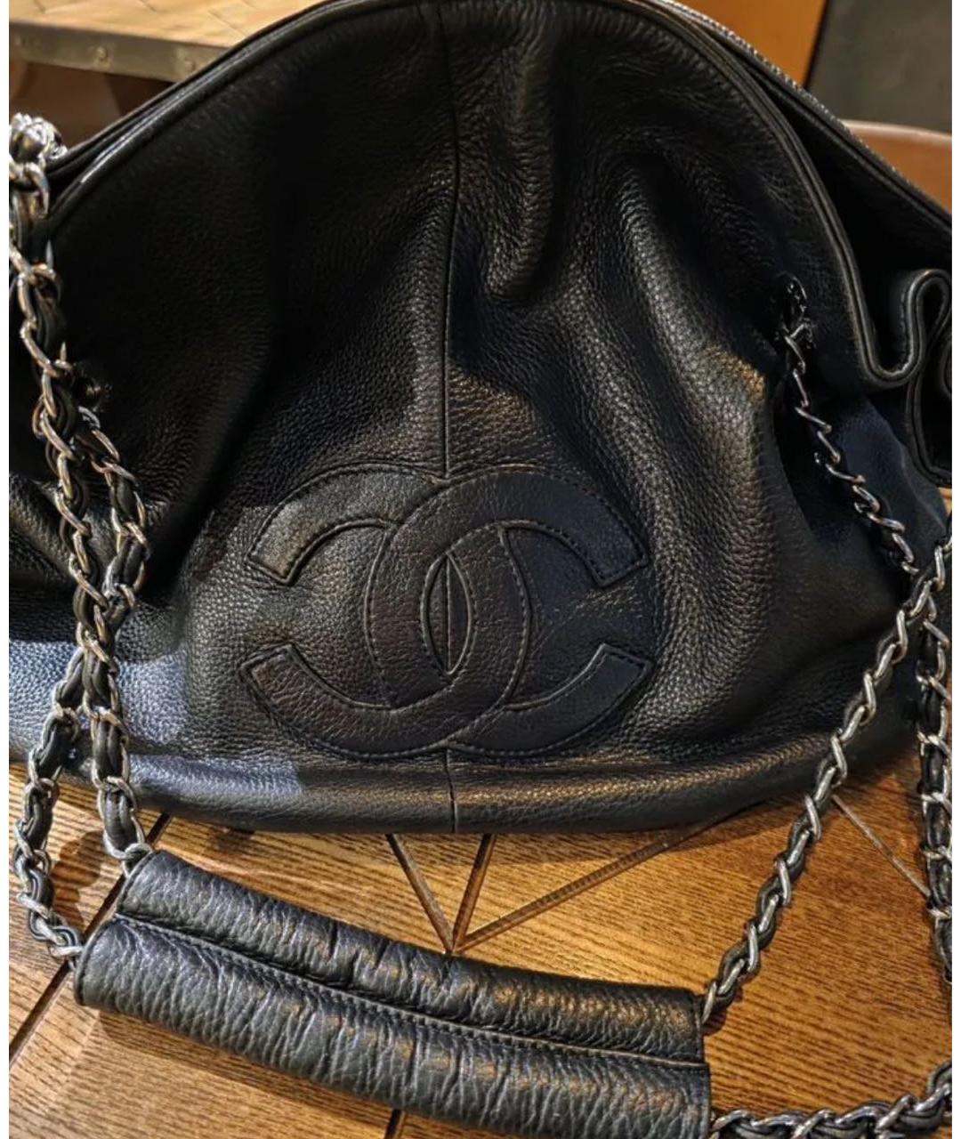 CHANEL Черная кожаная сумка через плечо, фото 2